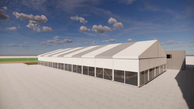 快速容易搭建的樓頂籃球篷房